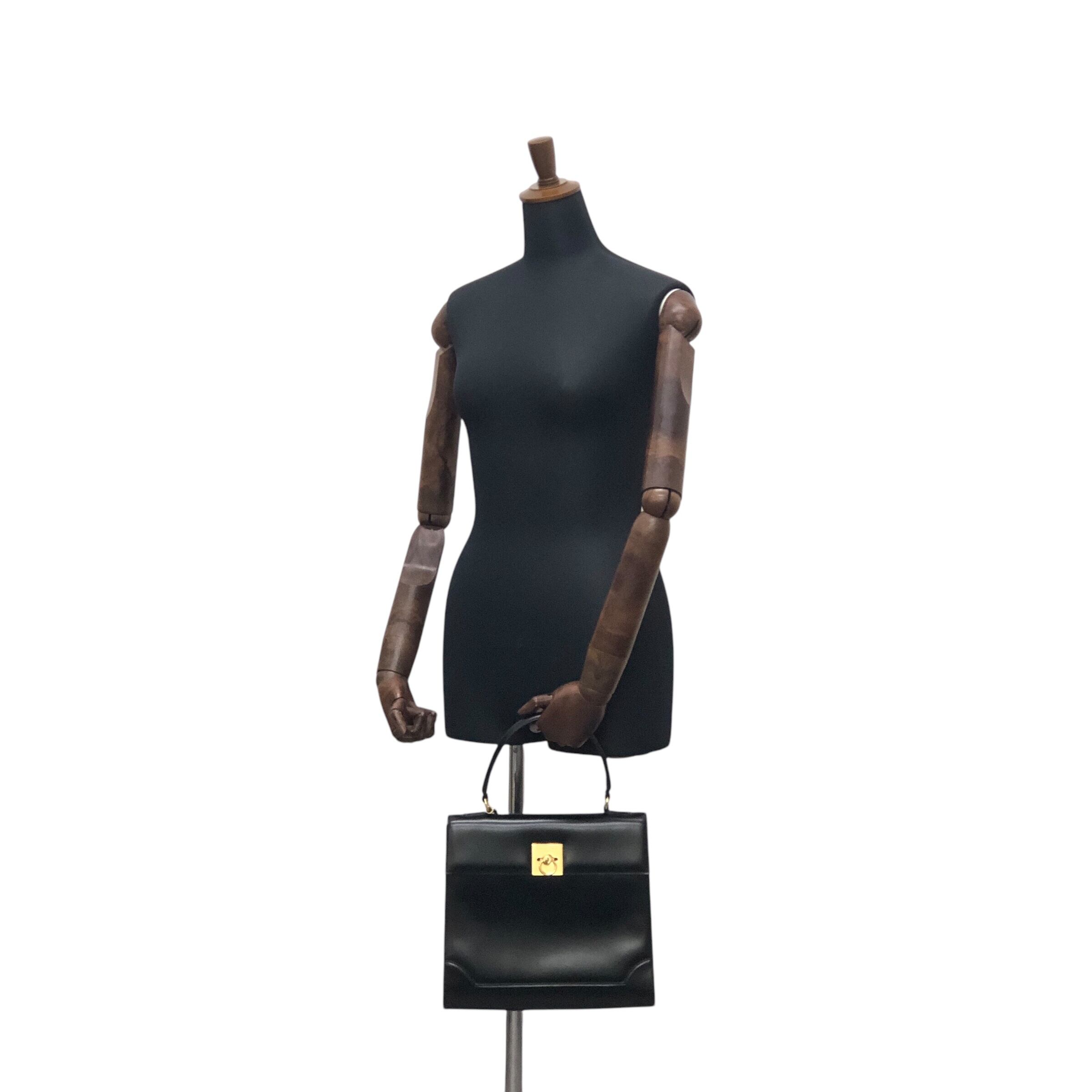 CELINE セリーヌ ハンドバッグ ブラック ガンチーニ チェーン レザー