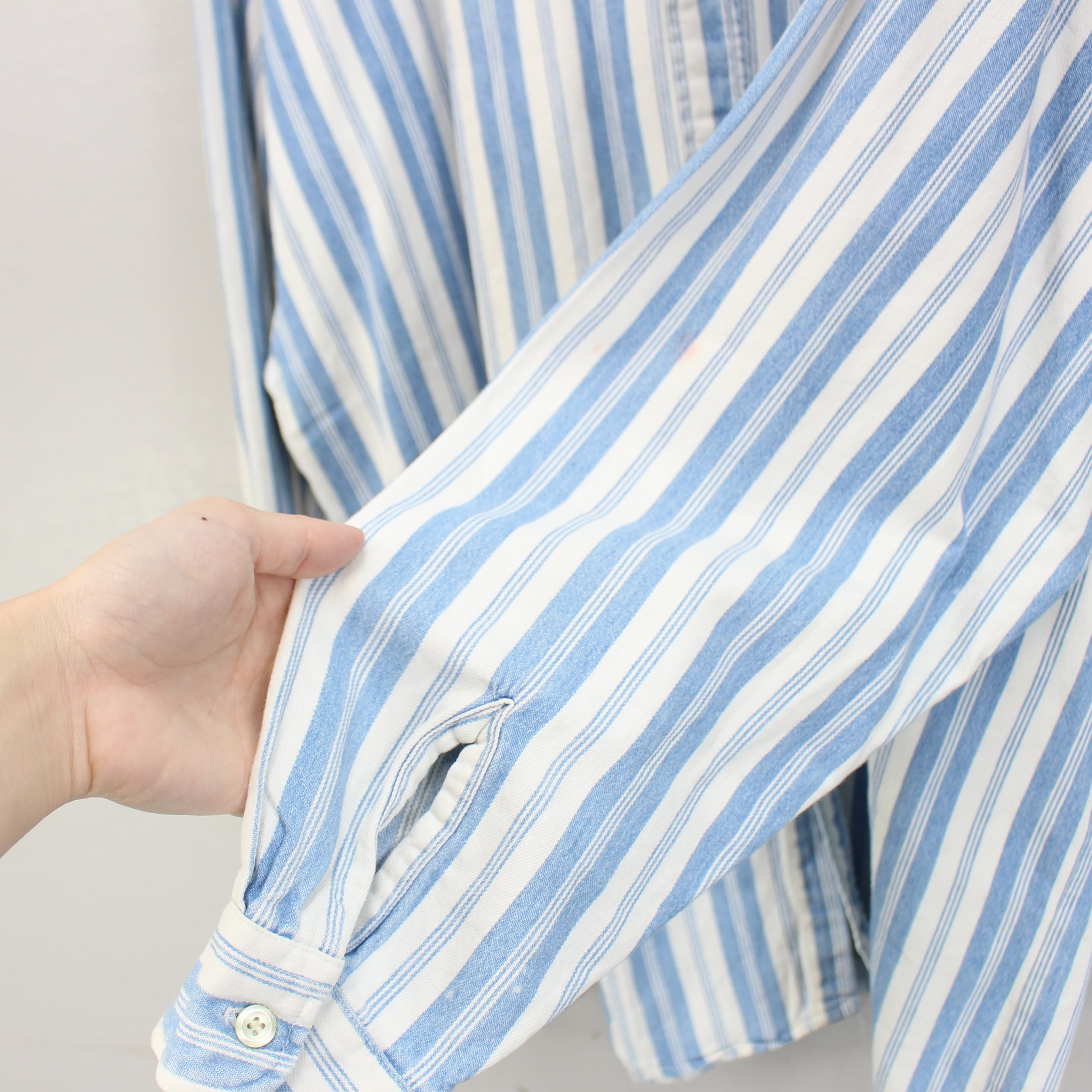 USA VINTAGE BON HOMME STRIPE PATTERNED BUTTON DOWN SHIRT/アメリカ