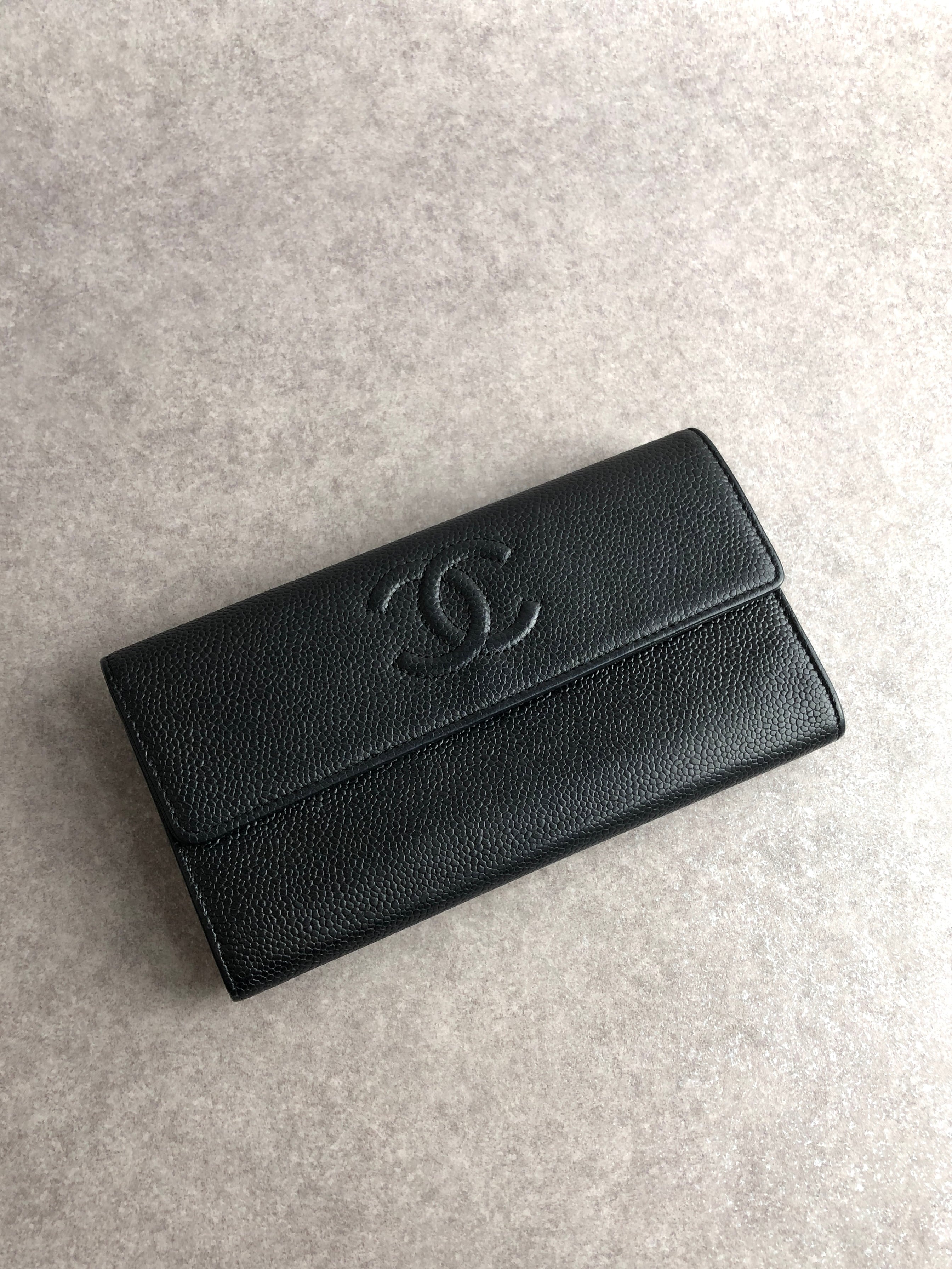シャネル　長財布　ヴィンテージ CHANEL シャネル 財布 ブラック ココマーク レザー 長財布 vintage