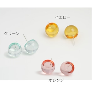 Glass Round Dome Earrings T3575