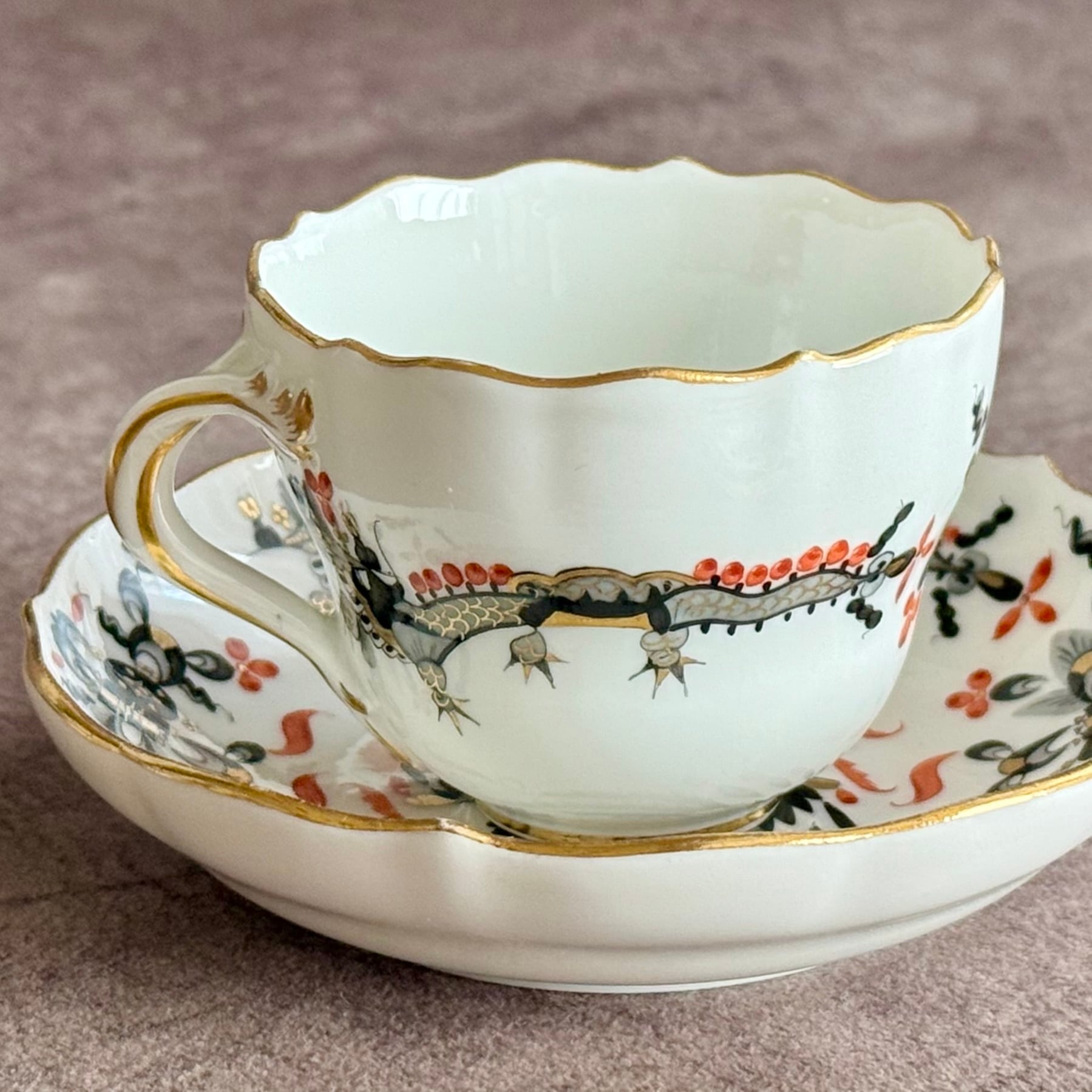 マイセン□龍 鳳凰文 黒 カップ＆ソーサー | Ryo Antiquecups