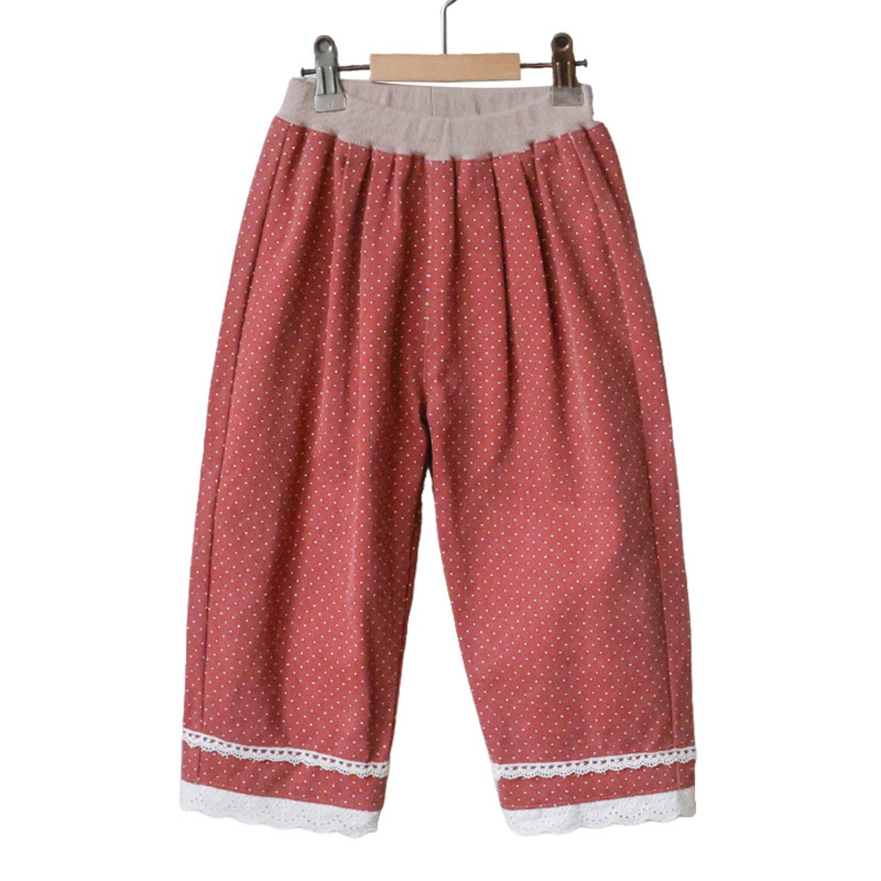 「予約販売」秋水玉柄レース付きボトムス