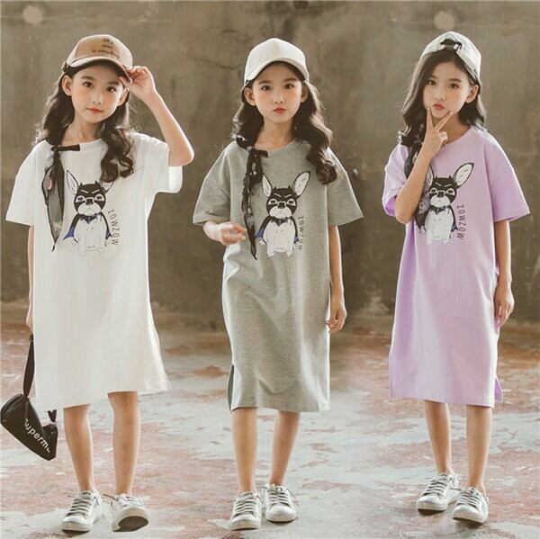 ワンピース 女の子 春秋冬 子供 キッズ Tシャツワンピース プリント