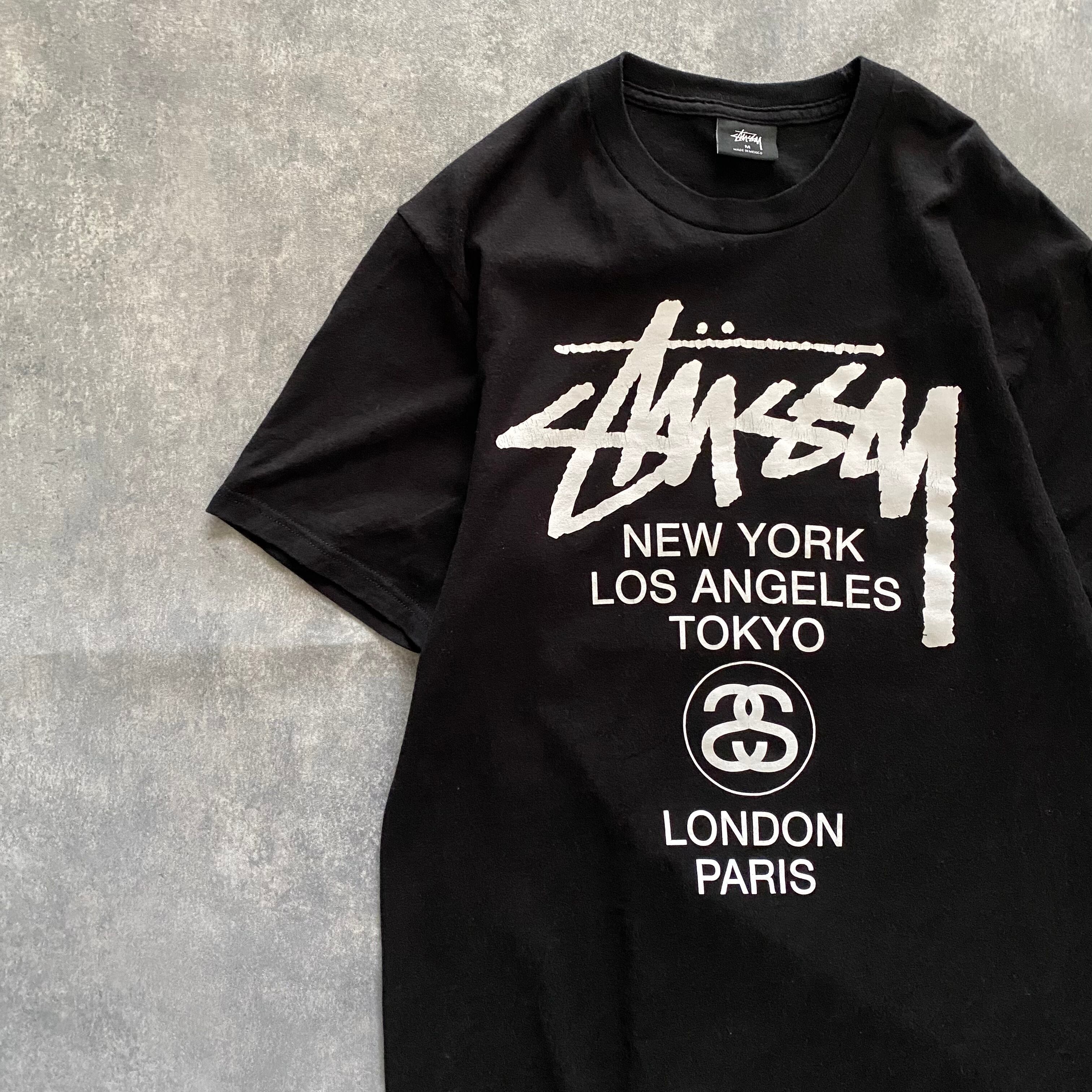 【総柄】STUSSY ワールドツアー WORLD TOUR シャツ XLサイズ