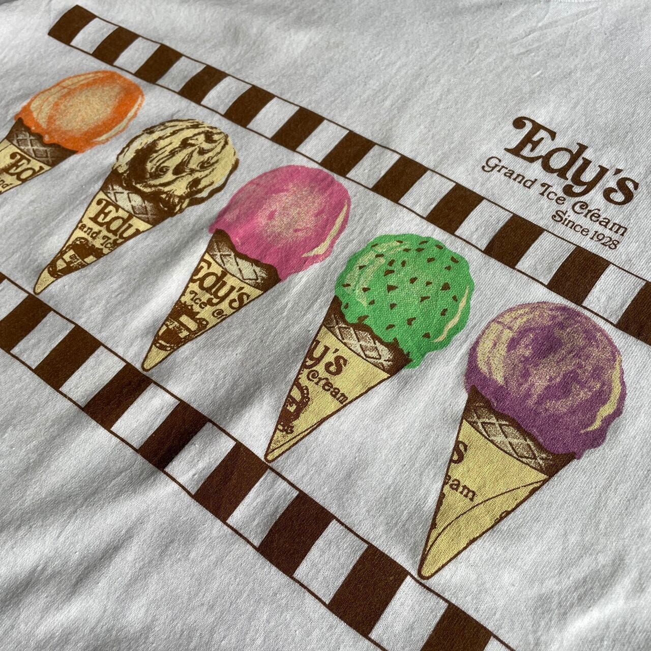 年代 USA製 Edy's GRAND ICE CREAM 企業ロゴ アドバタイジングT