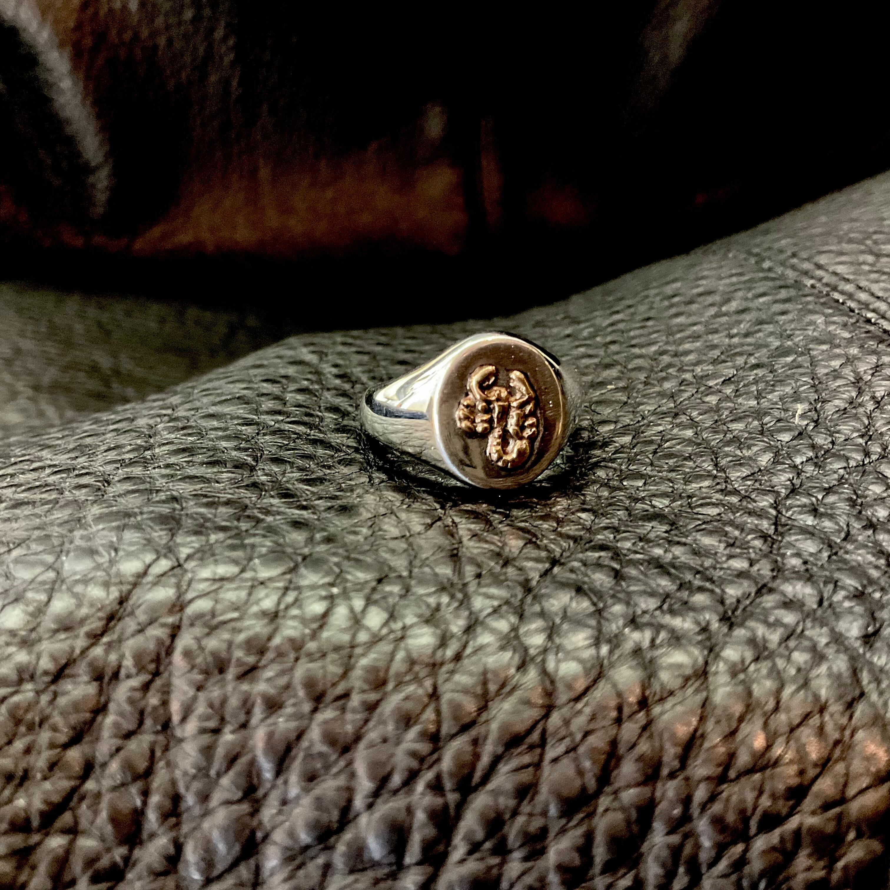 StaceyHare Jewellery Silver and Gold Scorpion Signet Ring
