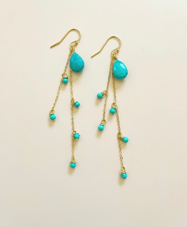 Turquoise hanging pierced earrings