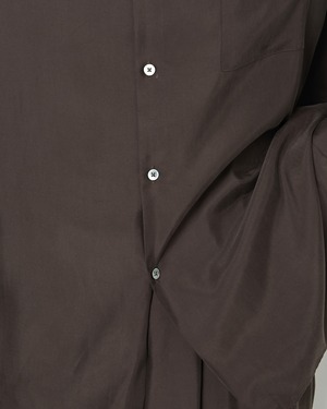 ssstein "CUPRO TWILL OVERSIZED LS SHIRT〔DARK BROWN〕"