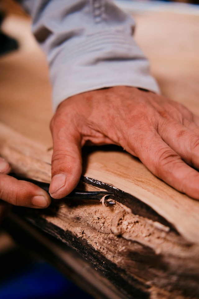 一枚板 Side table "欅" #004