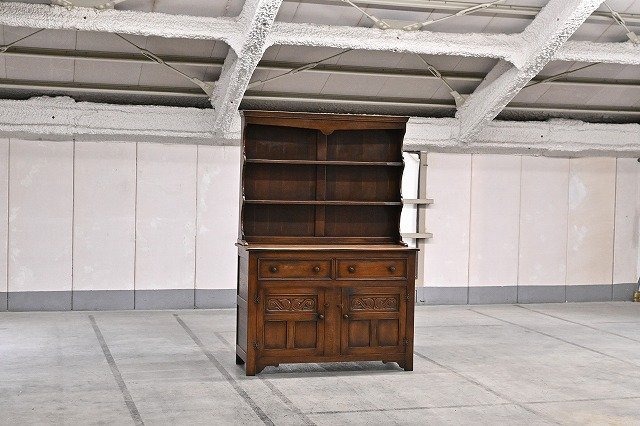 イギリスビンテージ家具 カップボード 飾り棚 オーク材 ブリティッシュカントリー 収納棚 書斎 ディスプレイ リビング ダイニング【中古家具/中古インテリア/USED家具ユーズド家具/リサイクル】