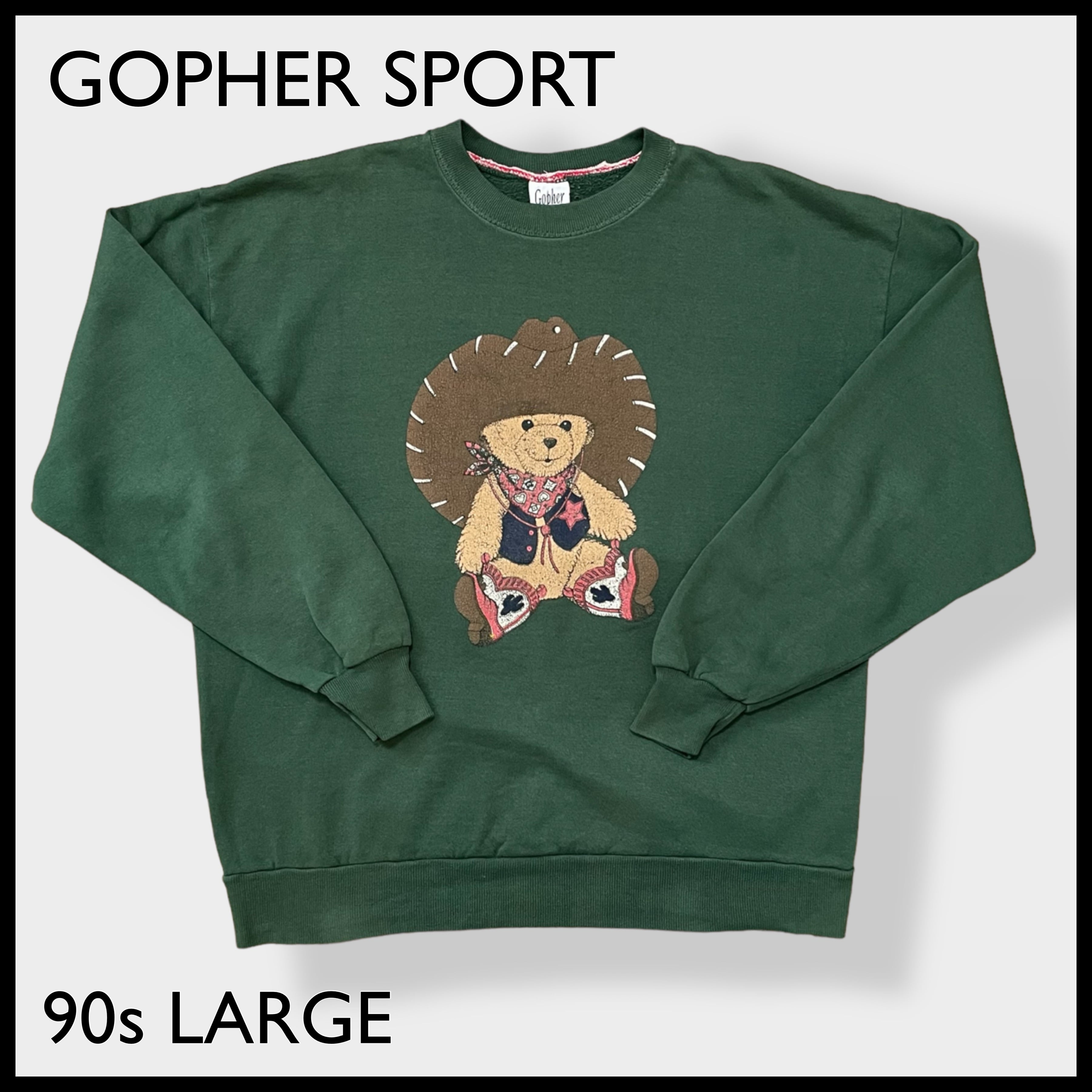 GOPHER SPORT】90s USA製 カウボーイ クマさん プリント