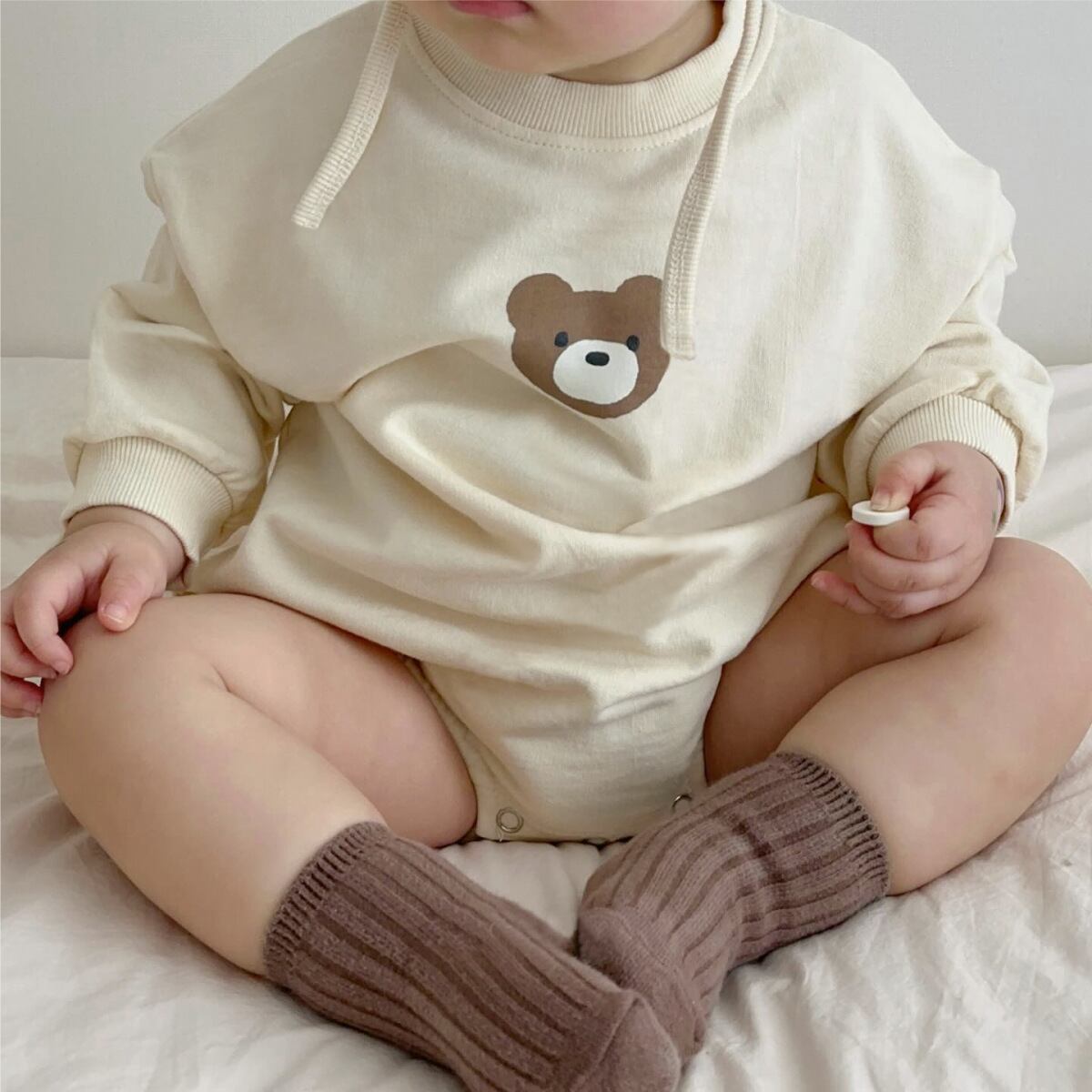 【BABY】韓国風 クマ柄ロンパース