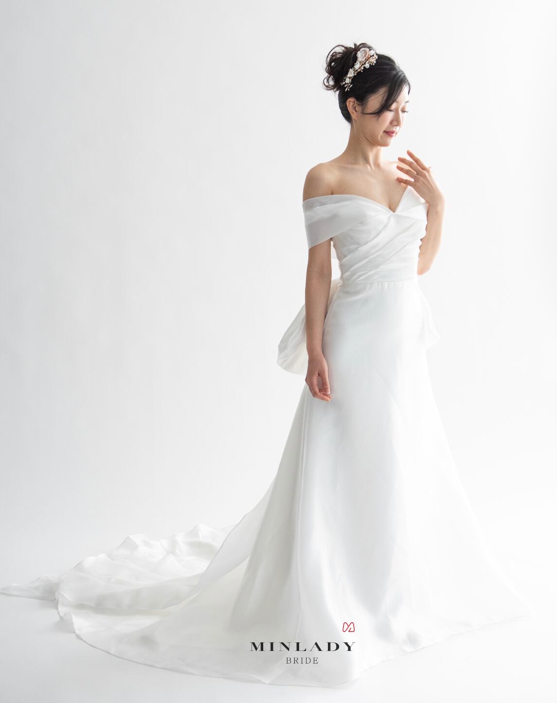 レンタル】韓国風 バックリボン ウェディングドレス | MINLADY BRIDE