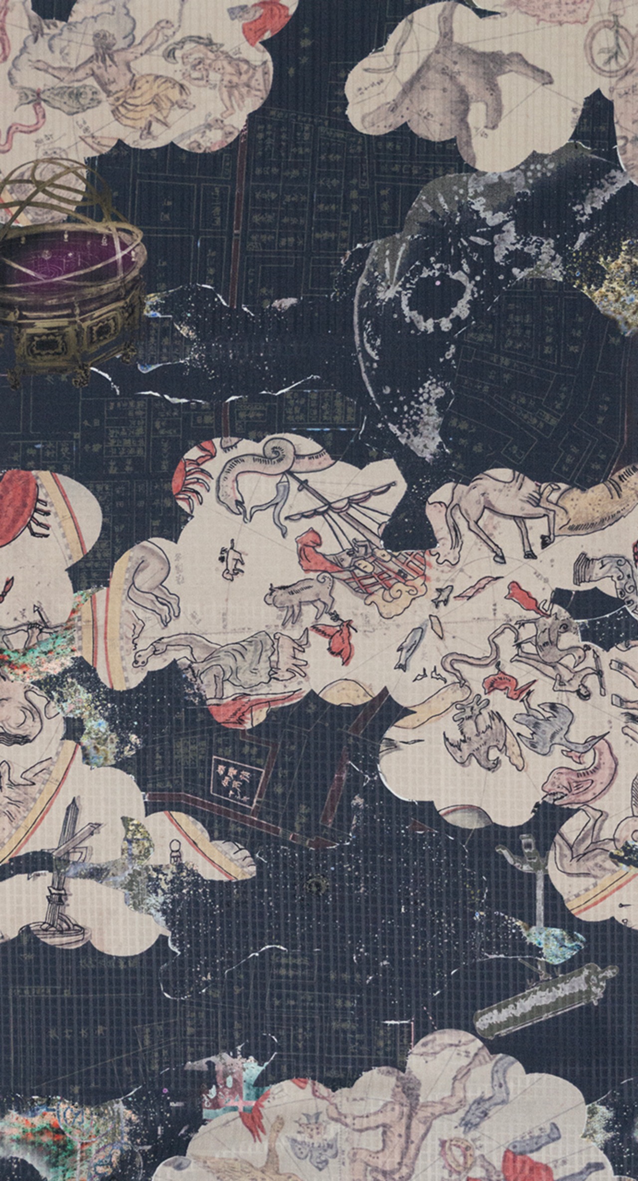 【受注商品】Rumi Rockキモノ「江戸天文学」ベージュ　[A1777]