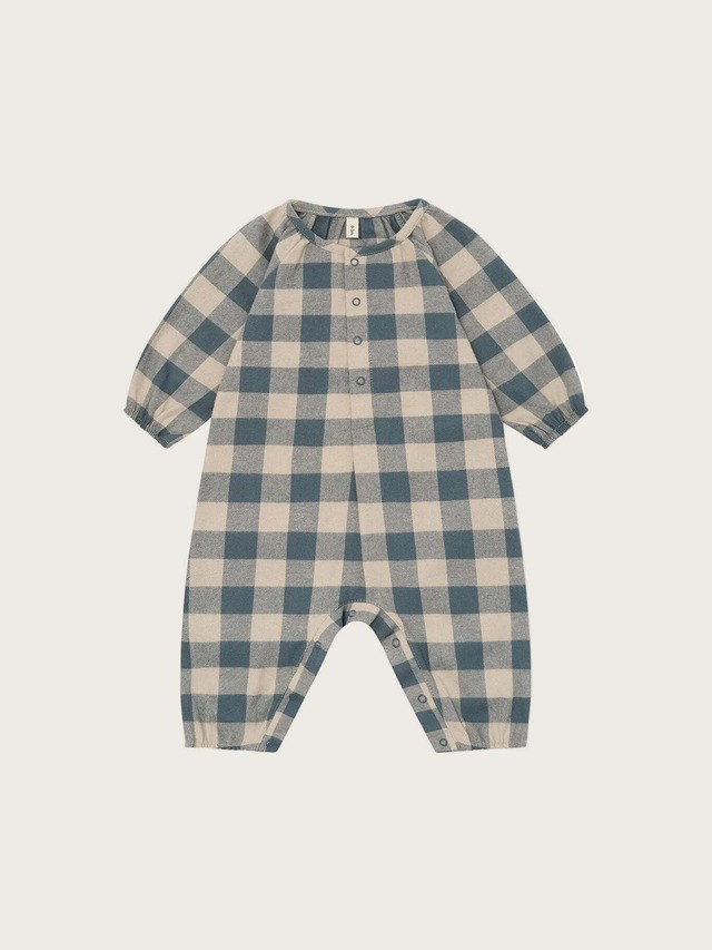 【即納】ORGANIC ZOO / Fog Blue Gingham Onesie