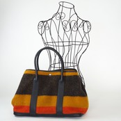 Hermès エルメス ロカバール (ウール)×レザー ガーデンパーティ 36 PM シルバー金具 トートバッグ ハンドバッグ