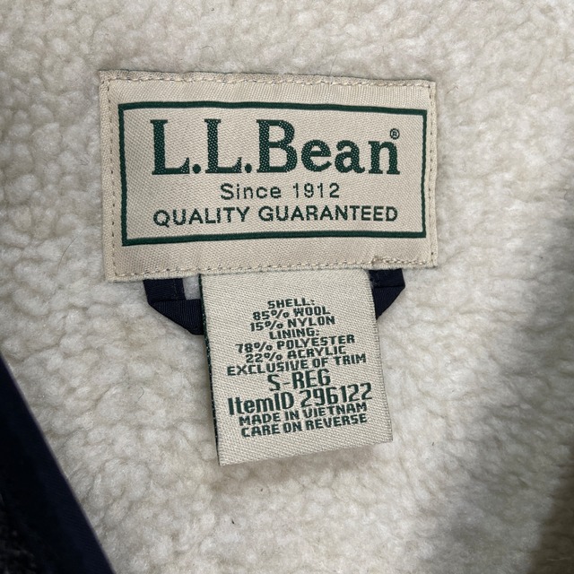 L.L.Bean エルエルビーン　ウールベスト　内ボア　チャコールグレー　S