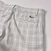 NIKE GOLF ナイキ ゴルフ チェック柄 ストレッチ ハーフパンツ ショートパンツ サイズ 34/M /メンズ/ホワイト
