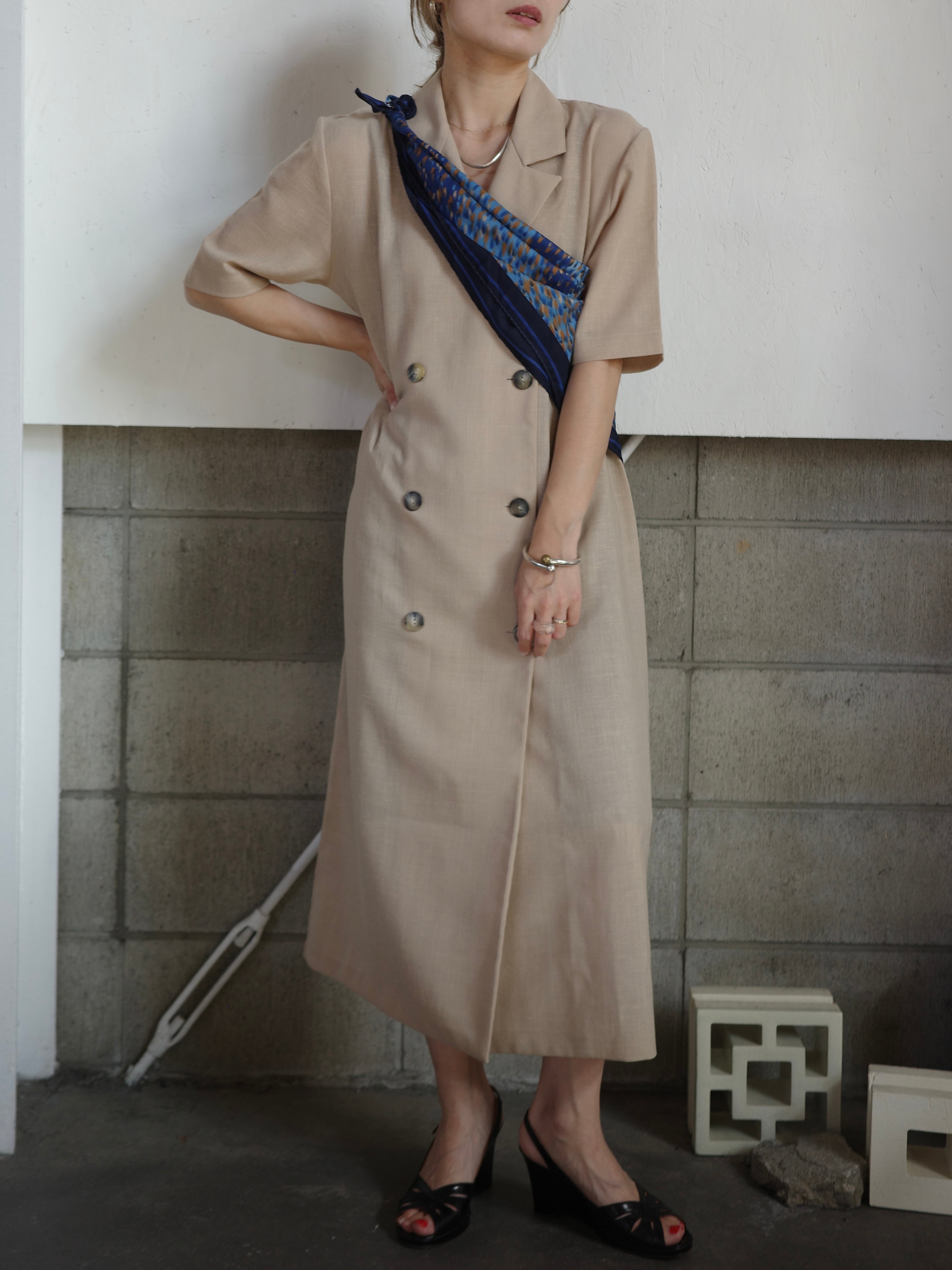 <vintage>front button shirt dress