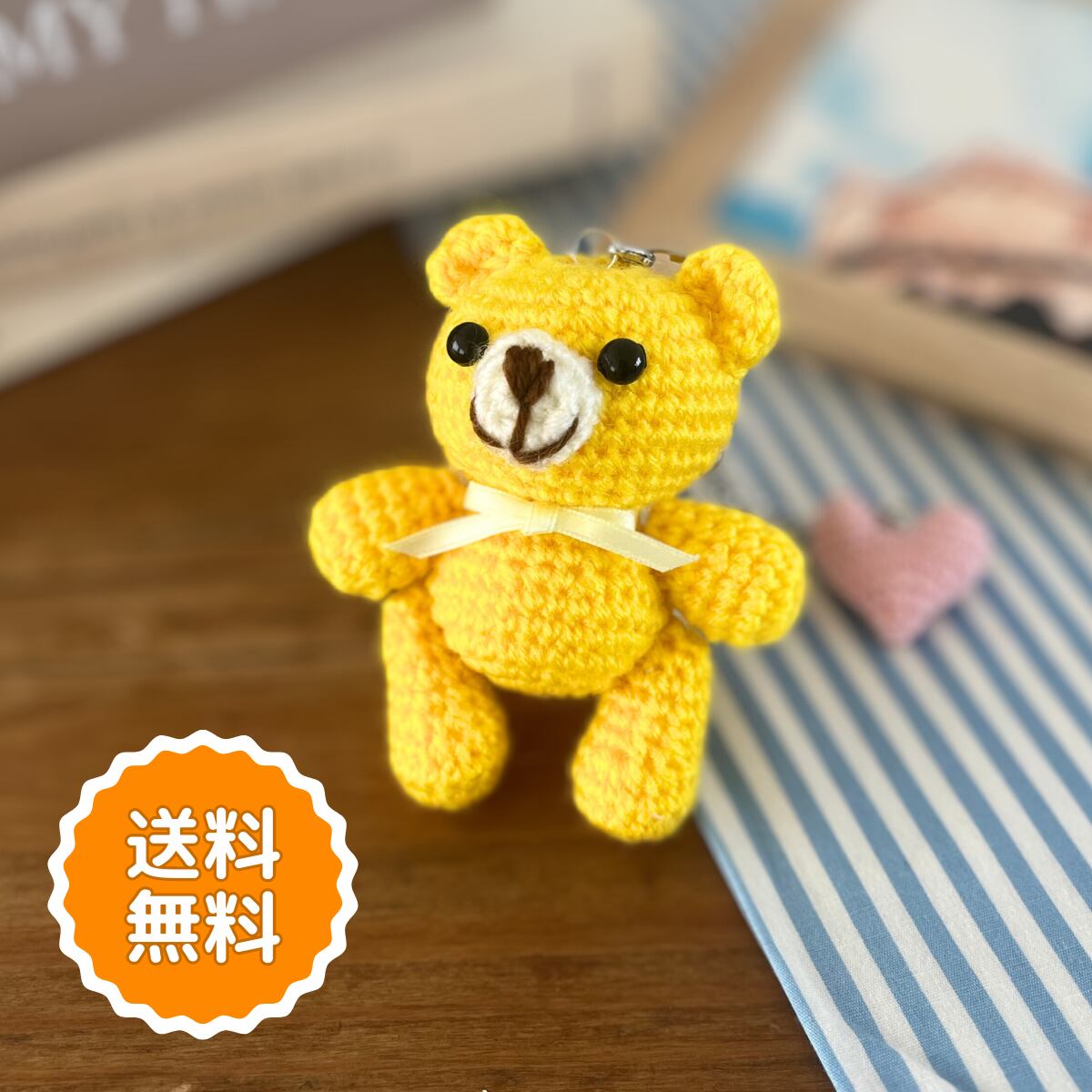 ビーズクマチャーム イエロー約3センチ 0496f7f7a06aeebd1d231d65c2a1a9