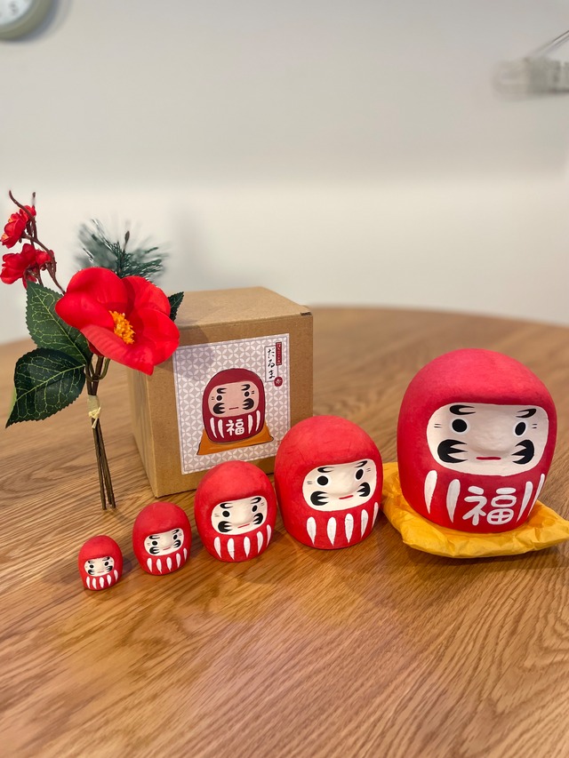 【お正月】はりこーシカ だるま 赤 和紙 日本 和雑貨 お土産 縁起物 張子のマトリョーシカ