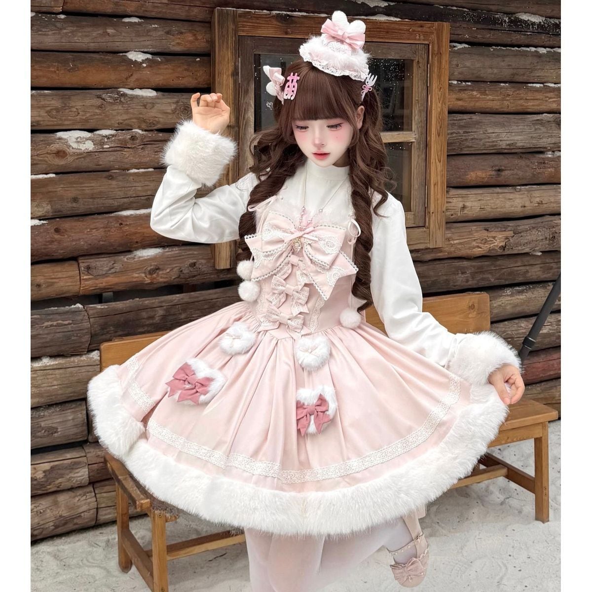 うさ耳ふわもこケープセットアップ：ワンピースセット | Maiden's Rêve