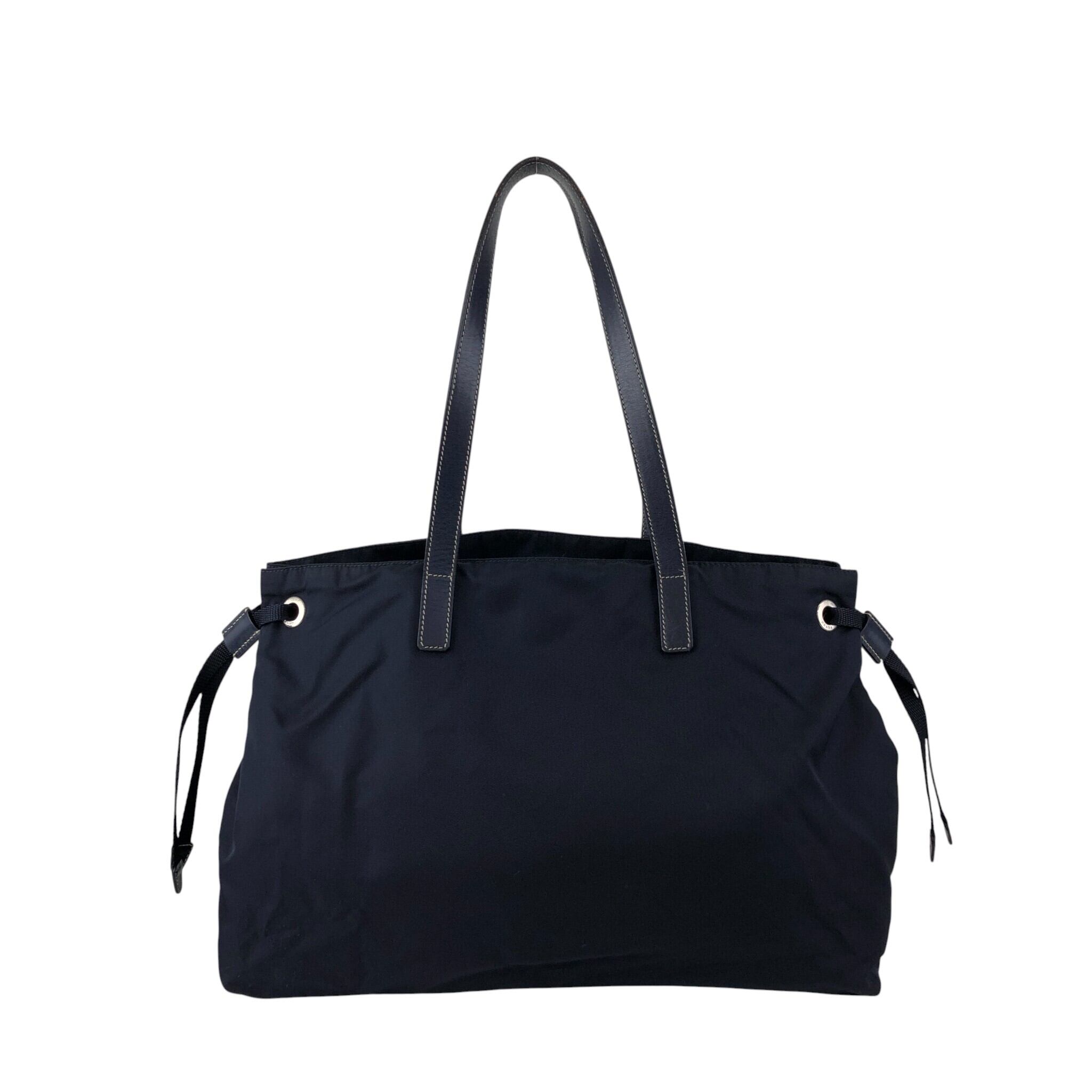 PRADA プラダ ナイロン トートバッグ ネイビー PRADA プラダ トートバッグ ネイビー トライアングルロゴ ナイロン