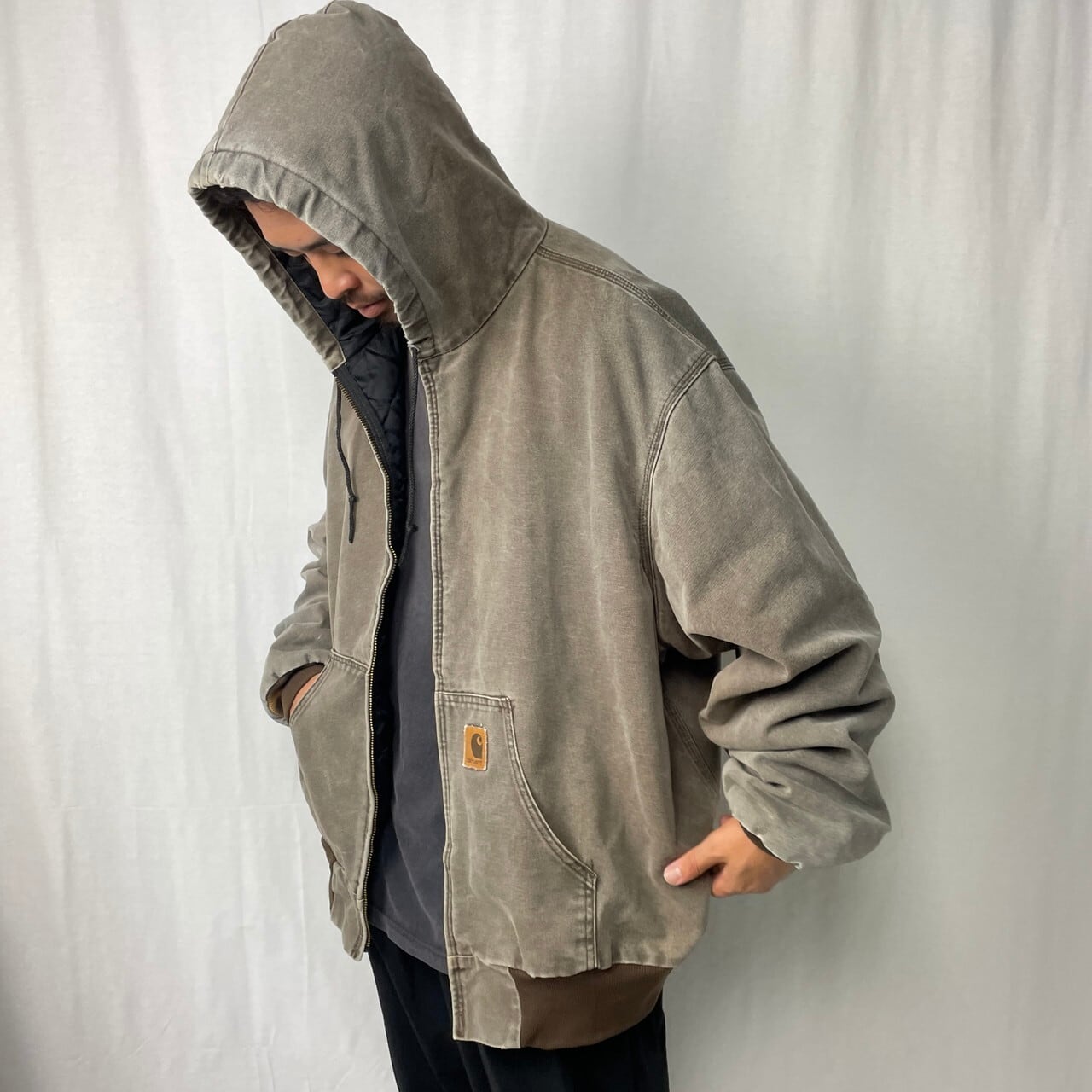 80年代 カーハート Carhartt 100周年モデル アクティブジャケット ダック地フルジップパーカー メンズM ヴィンテージ /eaa198592