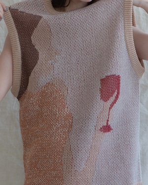 mister it. - Elisa-aft / jacquard knit vest "beige"