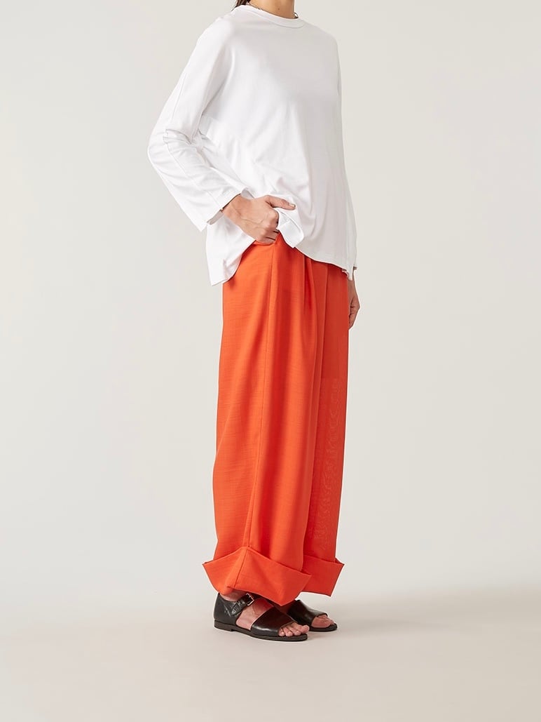 KAAM : 裾ダブルワイドパンツ (オレンジ)unisex | fabriclabo