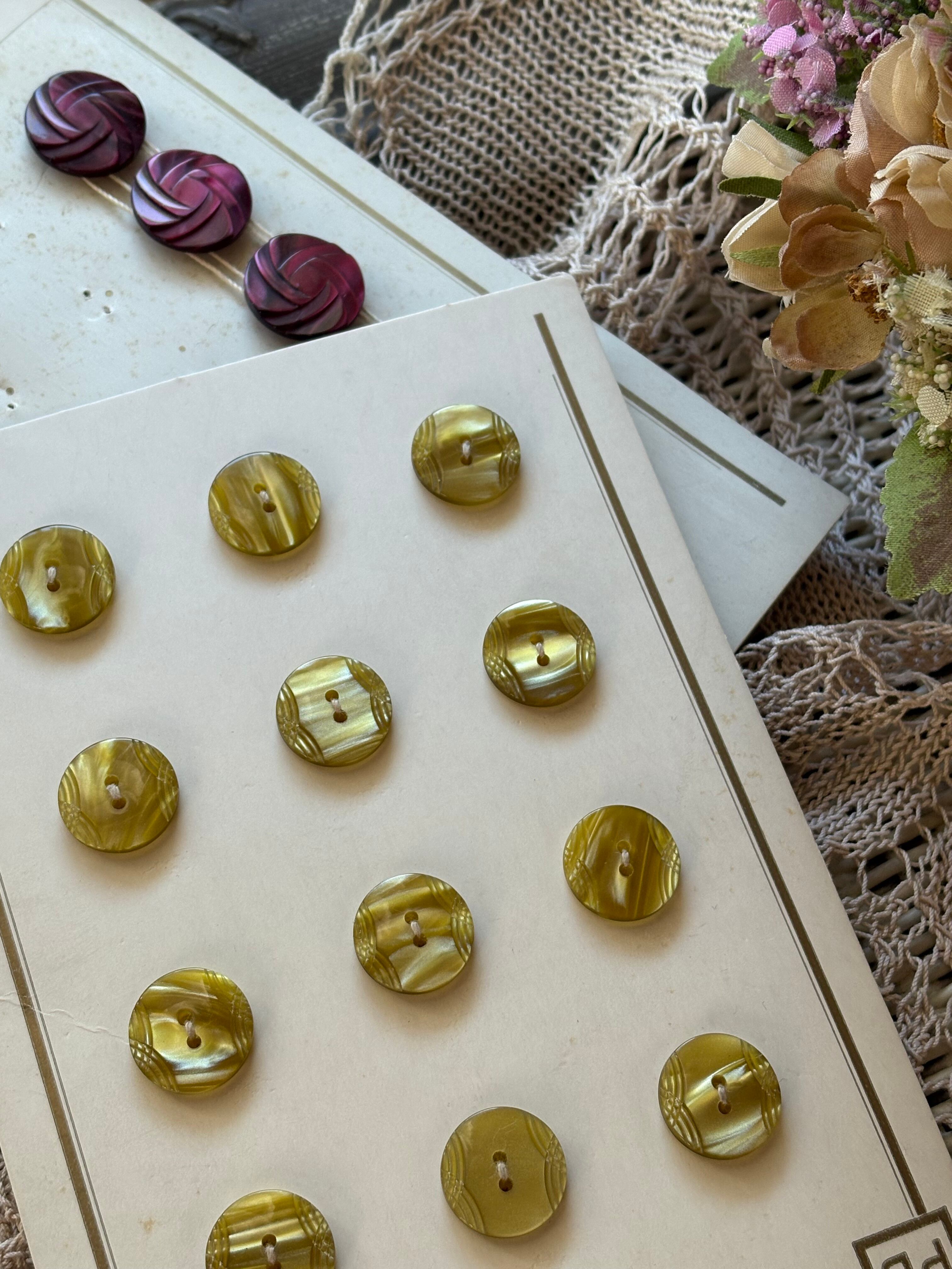 15mm フランスVintageボタン ヴィンテージボタン デッドストック マーブル調 アクセサリーパーツ デコレーション材