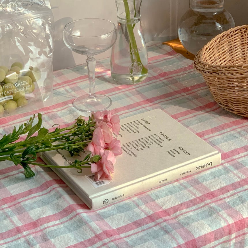 【予約】桜チェック コットン生地22SS