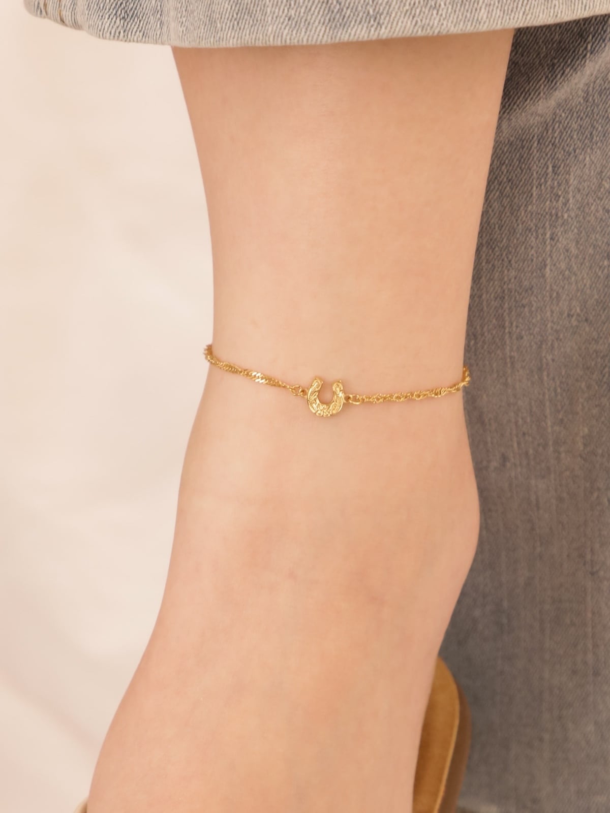 【 screw 】316L petit horseshoe anklet  #a24