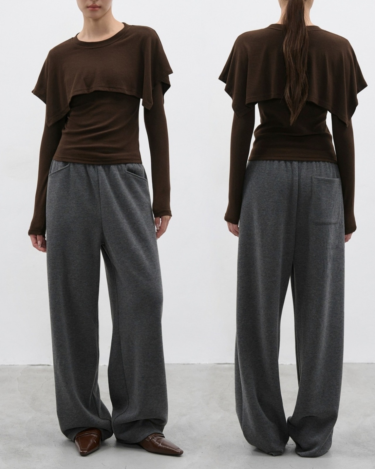 フェイクレイヤードロングスリーブシャツ 2color A0803 - 15