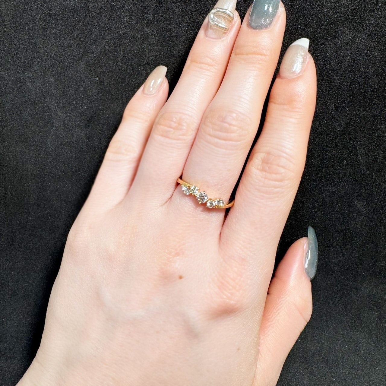 K18YG 0.32ct ランダムグラデーション ダイヤモンドリング | カオキ