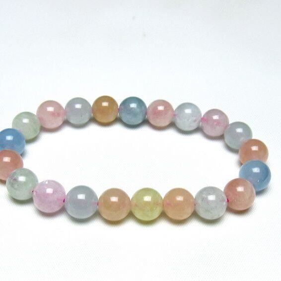 ミックスカラーベリル ブレスレット 9mm 一点物 メール便可 [M便 1/10] 111-48860