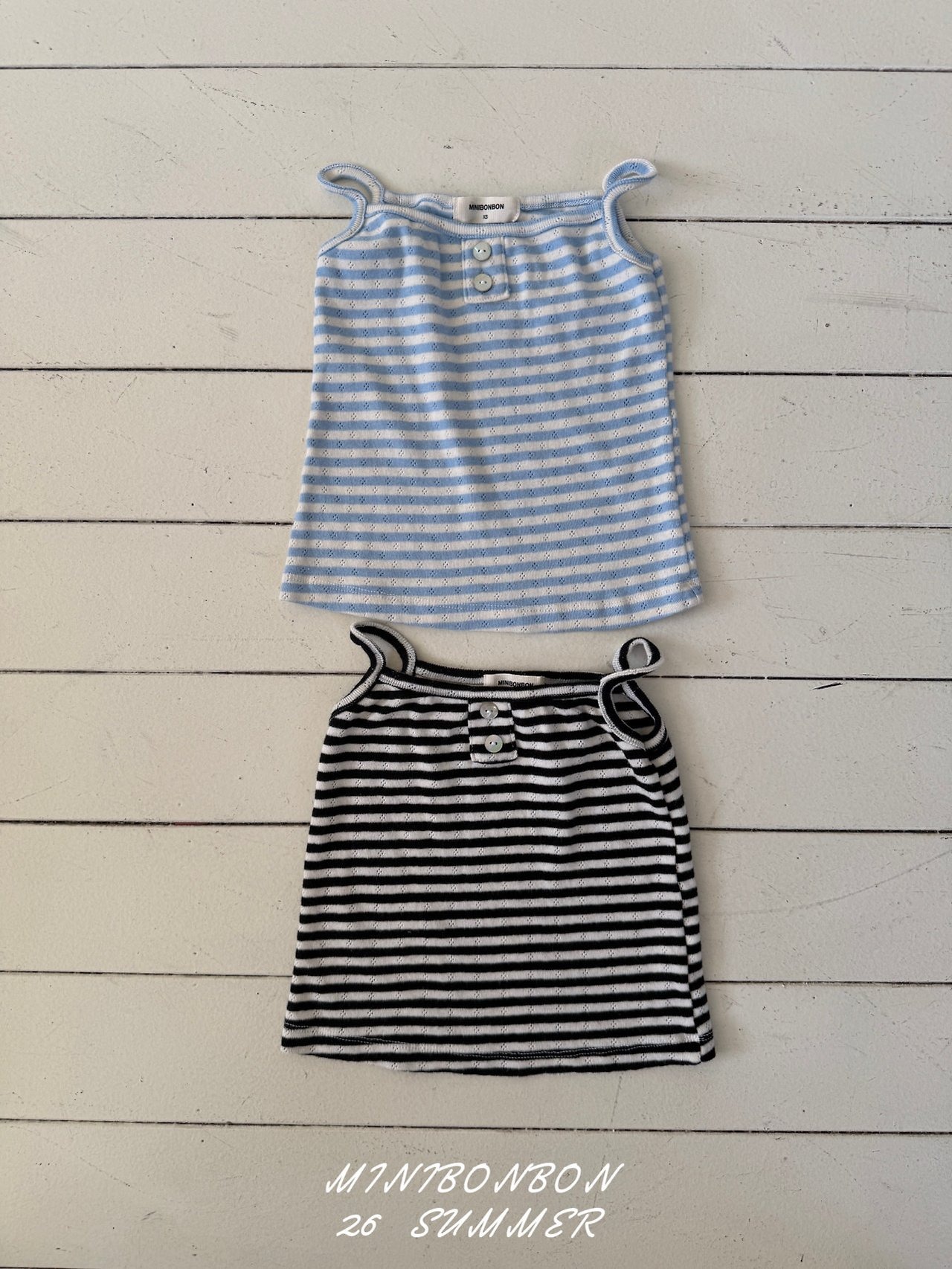 [MINIBONBON] Jacquard strap Sleeveless (JS/JM/JL) / [미니봉봉] 쟈가드끈나시 (JS/JM/JL)