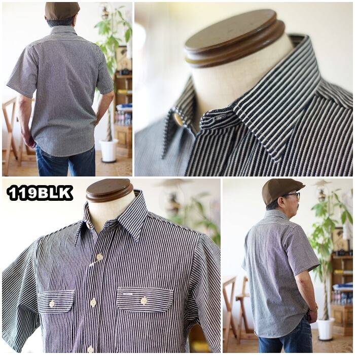 SUGARCANE シュガーケーン　ヒッコリー半袖ワークシャツ　37944　東洋エンタープライズ | bluelineshop powered by  BASE