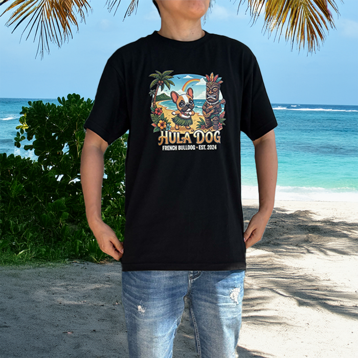 HULA DOGフレンチブルドッグアロハTシャツ