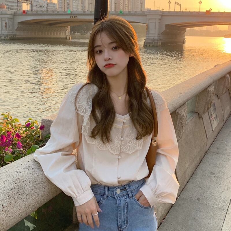 シャツ スプリングスタイル薄手トップス ロング 春物 試着室64688863282