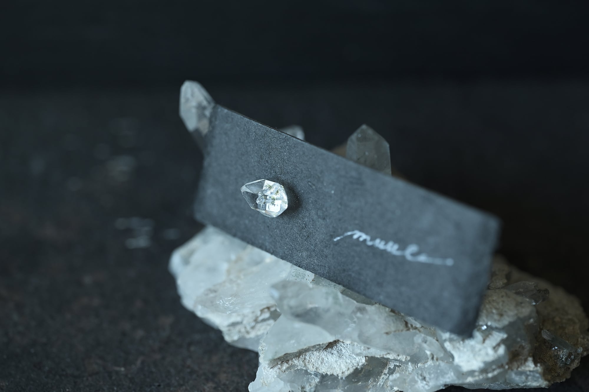 MLP2608-121 muule / Herkimer Diamond 両剣水晶の耳飾り SV950
