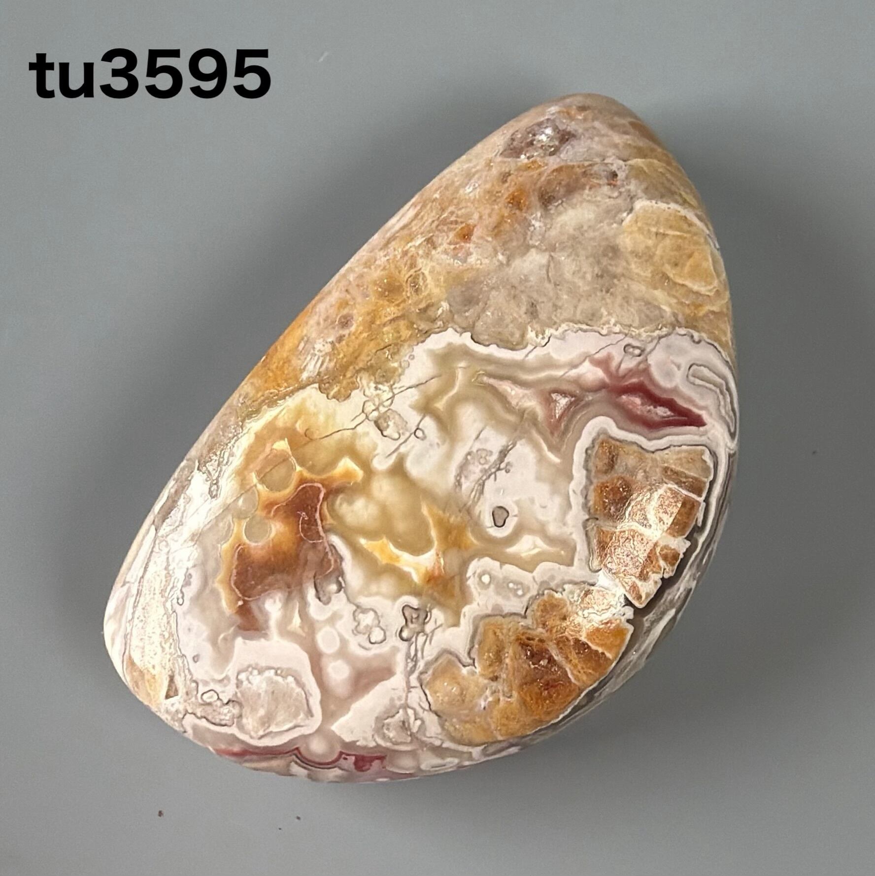 グレー イエロー アゲート 21ミリ ルース nl9998 | 天然石の詩