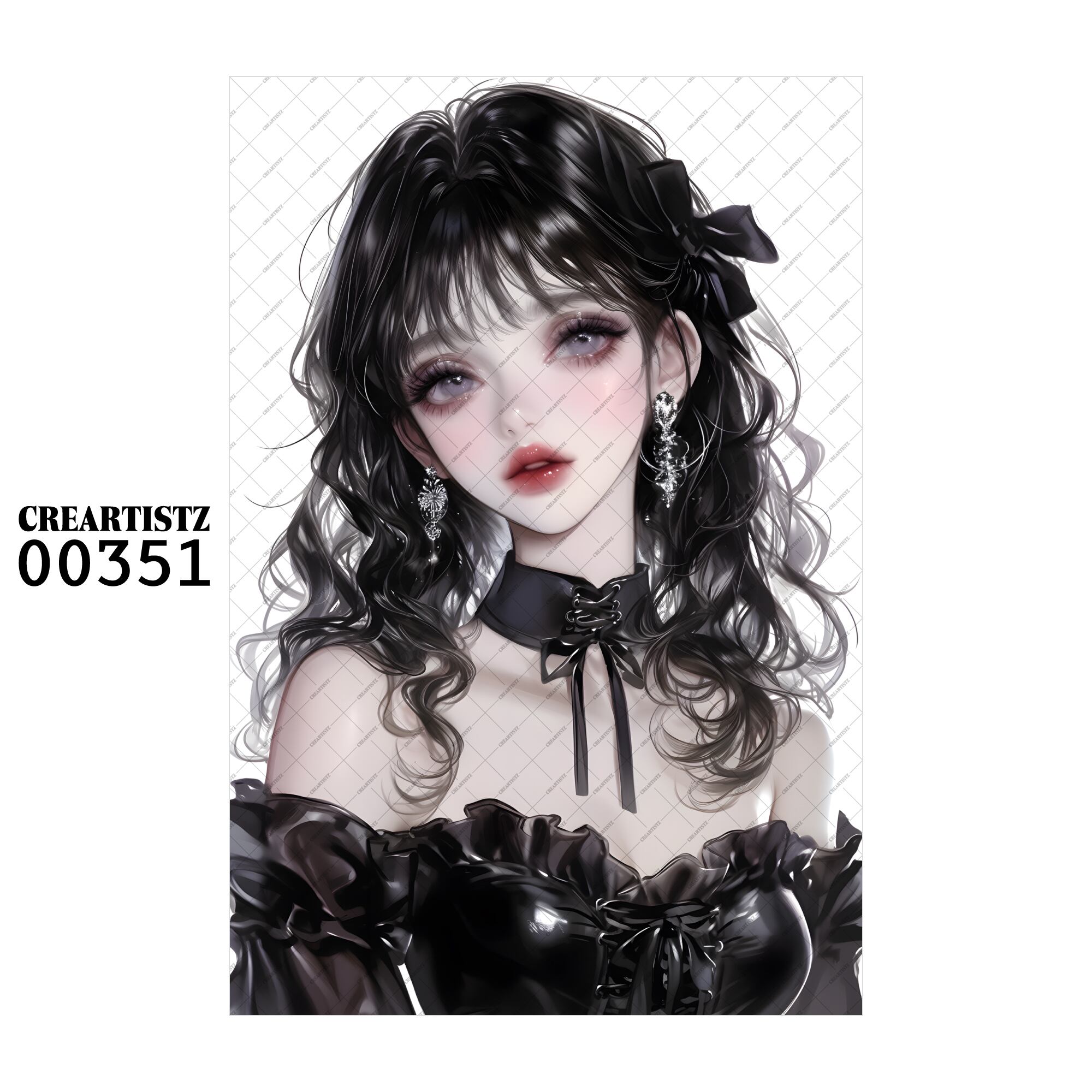 00351 ガール キュート オリジナル ペーパー/ステッカー 4枚セット CREARTISTZ