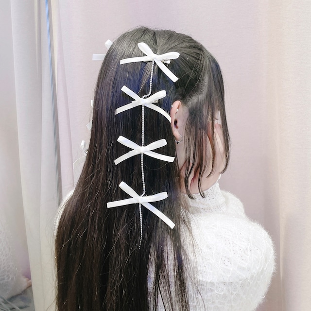 ストーンリボンヘアクリップ