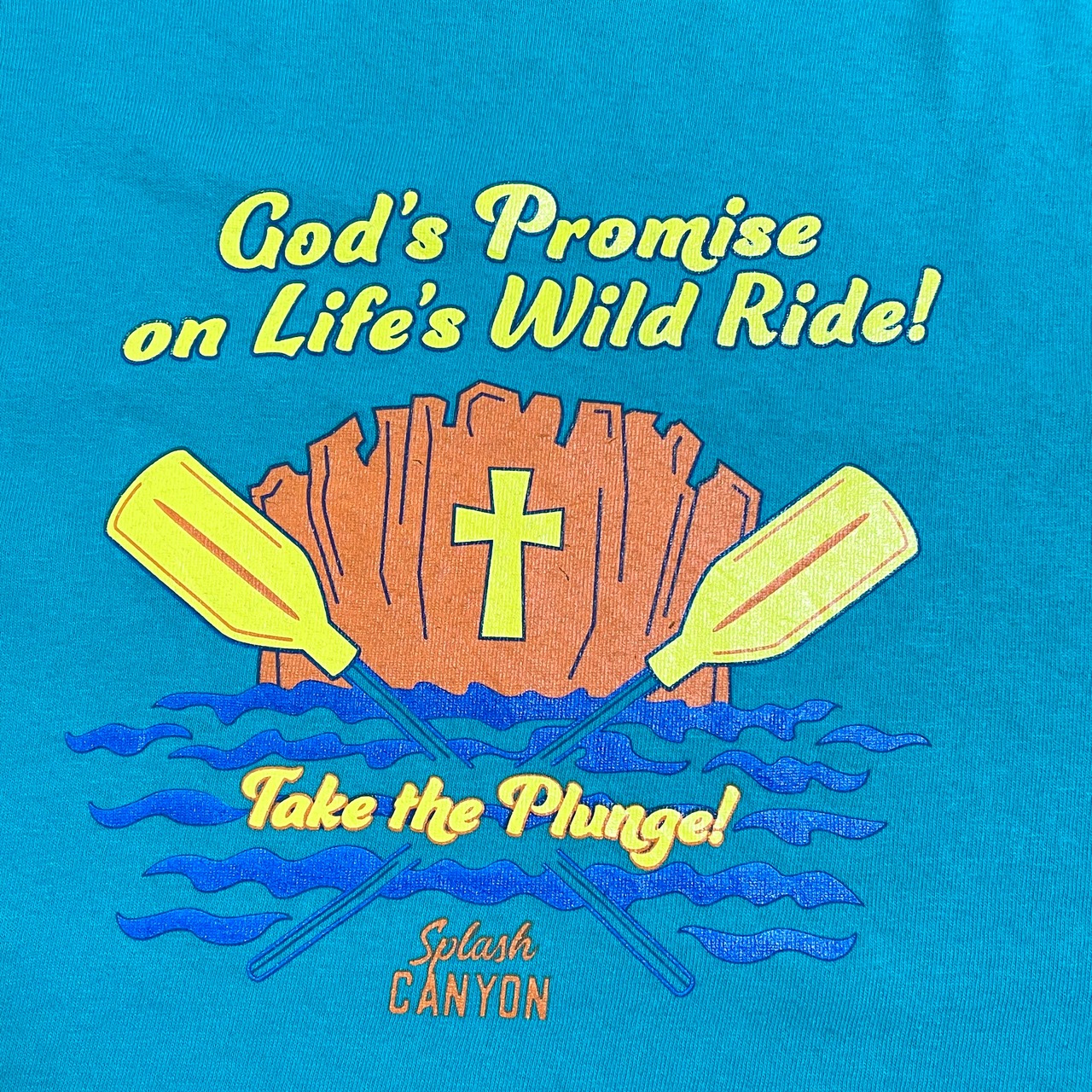 【DELTA】Splash Canyon プリント ロゴ Tシャツ XL ビッグサイズ 半袖 スプラッシュキャニオン エメラルドグリーン US古着