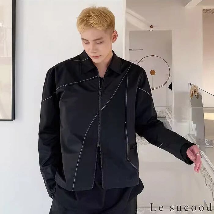 お支払い確認後20日以内発送】Le sucood ステッチカジュアルラペル