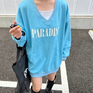 v neck big size pull over_LN01076