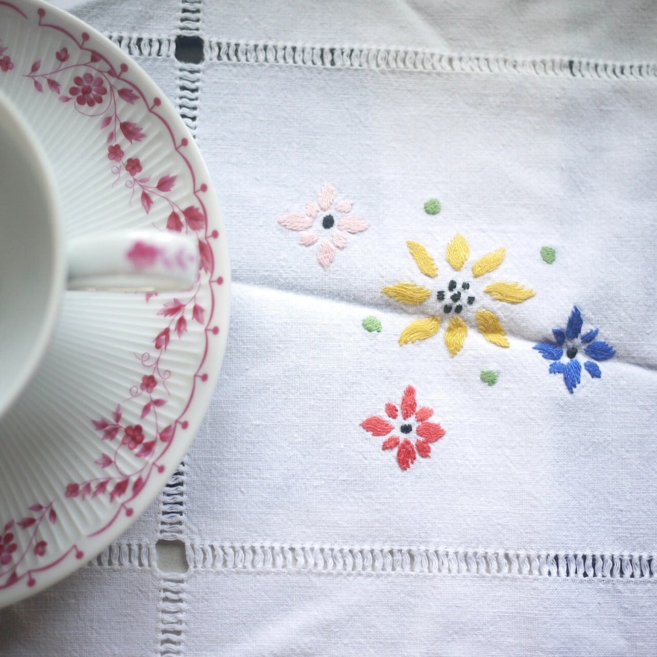 小花のブロック オーバータオル ドイツ