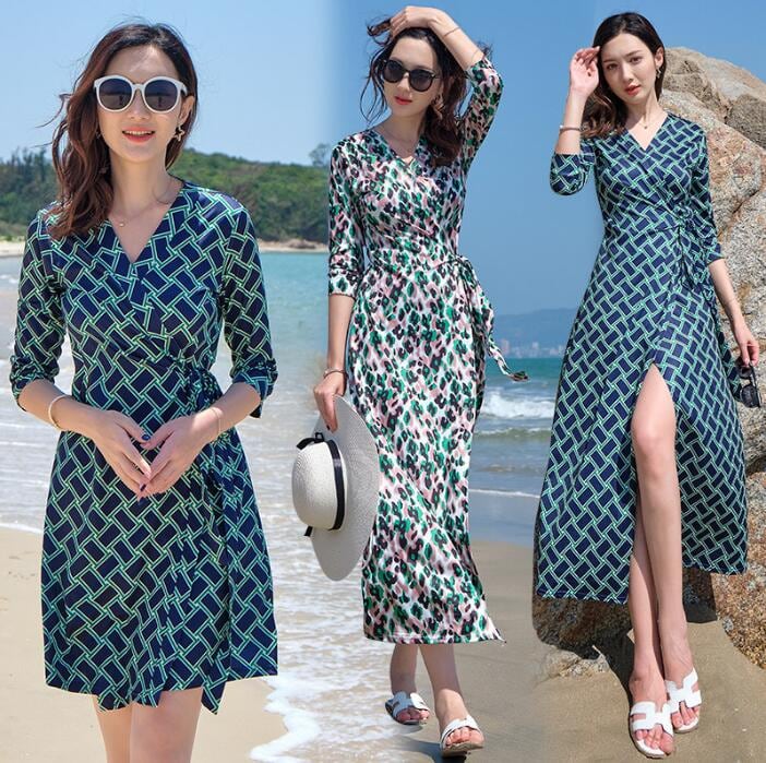 超目玉★ラップワンピース リゾート 海 マキシワンピース