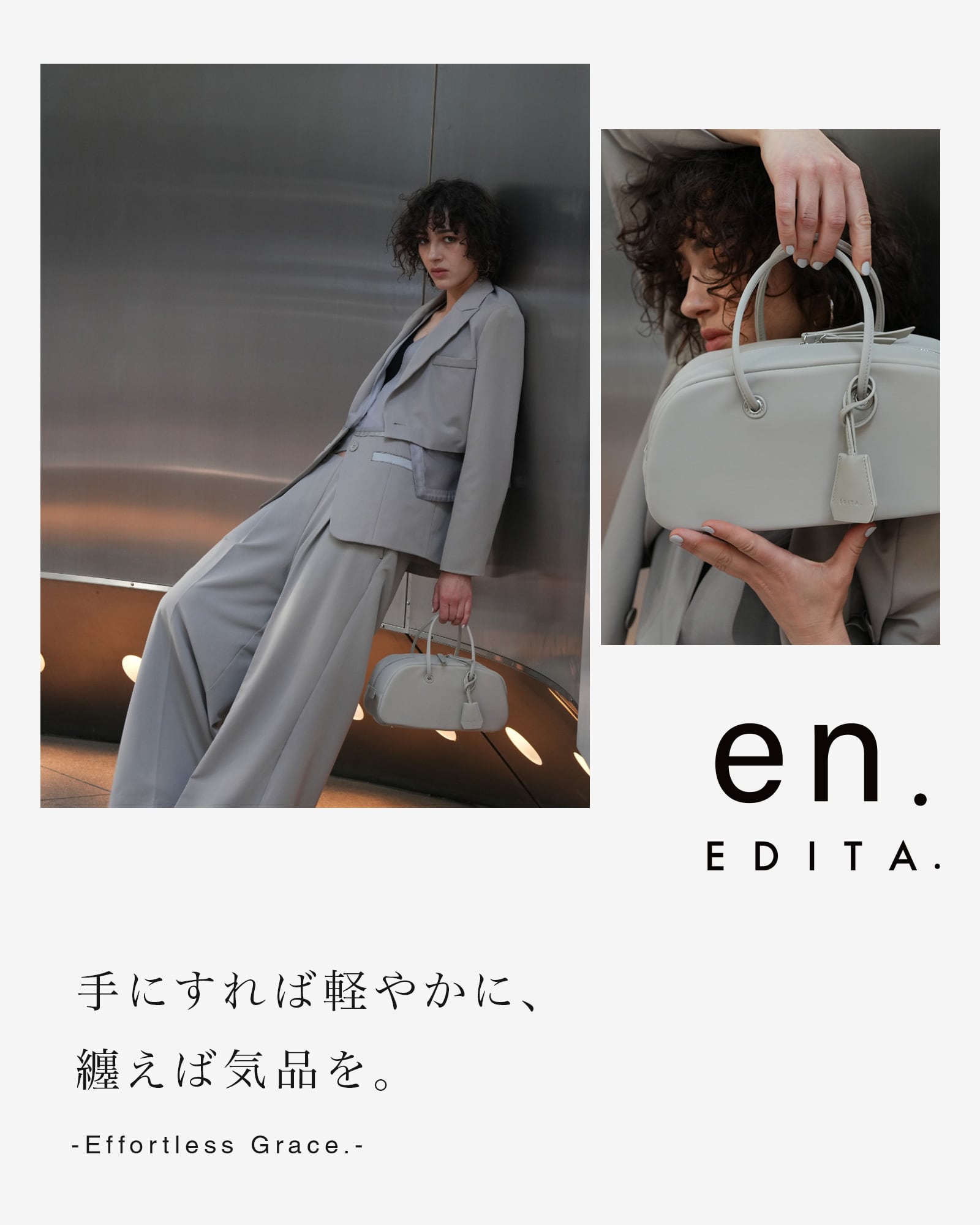 en. Half moon boston bag [edt-135] | EDITA．